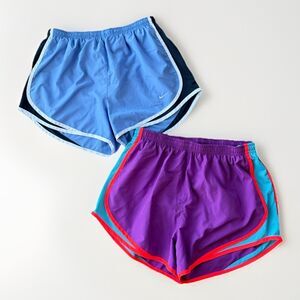 Nike Women’s Running Shorts Size M Lot Bundle Dri-Fit Blue Purple